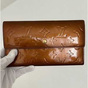 Louis Vuitton Bronze Vernis International Wallet Vintage Rare Color